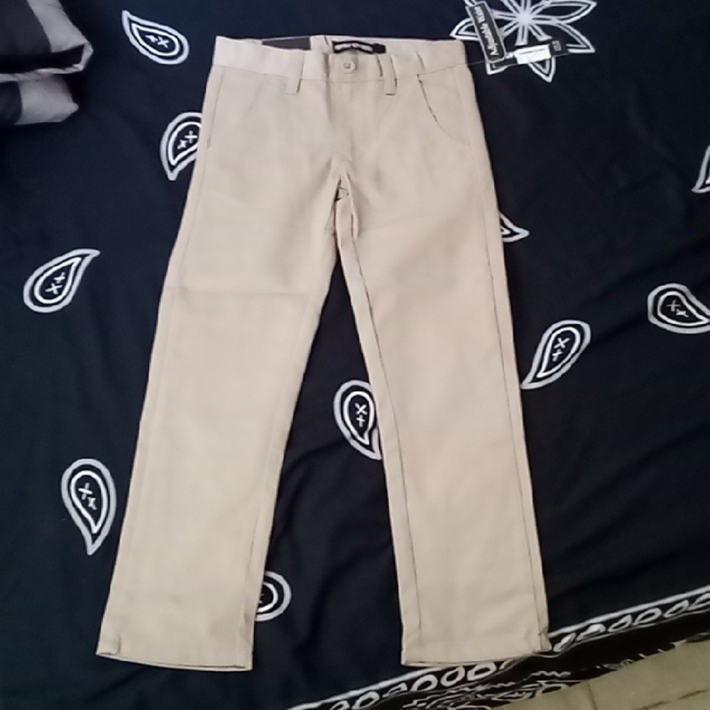 Tan Casual Straight-Leg Bottoms